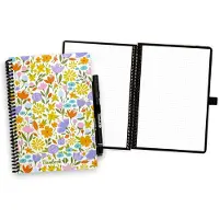 Bambook Floral uitwisbaar notitieboek - Spring - A5 - Dotted pagina's - Duurzaam, herbruikbaar whiteboard schrift - Met 1 gratis stift
