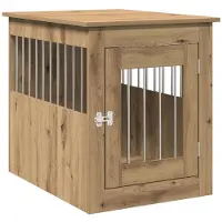 vidaXL Hondenbench 55x75x65 cm bewerkt hout artisanaal eikenkleurig