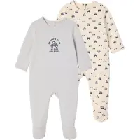 Vertbaudet Set van 2 babyslaappakje voor pasgeborenen in fleece "auto's"