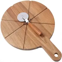 Ceruzo Pizza Snijplank – Acaciahout – Ø30,5 cm – Incl. Pizzasnijder