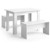 Vicco Sentio Eettafel set – 112 x 73.6 cm met 2 banken Wit