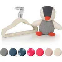 Laleni Fluwelen Kledinghangers Kinderen - Kleerhangers Peuter - Ivoor - Set van 50