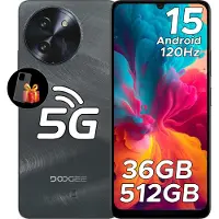 Doogee Note59 Pro+ 5G - Mobiele telefoon - Smartphone - 36 GB RAM+ 512 GB ROM - Android 15 - 6,75 in HD+ 120 Hz - 6250mAh/18W - UNISOC T8200 - Camera 50 MP - Face ID - GPS - Zwart