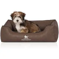 Knuffelwuff Hondenbed Henderson van kunstleer M-L 85 x 63cm bruin