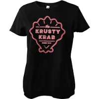 Spongebob The Krusty K-rab, sinds 1999. Girly Tee dames-T-shirt, zwart