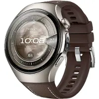 Strap-it Leren-siliconen hybrid bandje met 'perfect fit' aansluiting - geschikt voor Huawei Watch 5 - 46mm (donkenbruin)