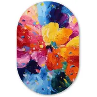 MuchoWow Muurovaal 80x120 cm - Ovale wanddecoratie Golvend - Energie - warm - Ovalen schilderij - Muurdecoratie woonkamer - Kamer decoratie - Schilderijen - Wandcirkel