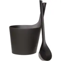Rento Pisara Sauna Emmer Set zwart - Sauna emmer met lepel