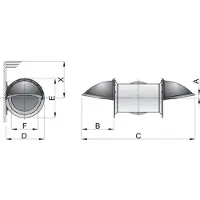 VETUS Stern Propeller Tunnel Expansion Kit Grijs 150 mm