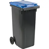 ESE Afvalcontainer 140 liter grijs met blauw deksel