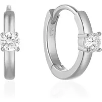 Elenza AMS Verfijnde Elenza Zilveren Oorbellen met Solitaire Zirkonia – Elegante Dames Sieraden
