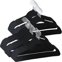 SVITA Kleerhangerset van 50 - ruimtebesparende antislip fluwelen zwarte kleerhangers