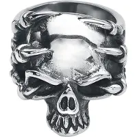 EtNox hard and heavy - Gothic Ring - Claw Skull - voor Mannen - zilverkleurig - Maat M
