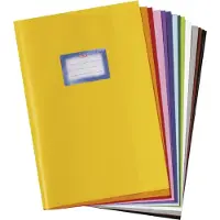 Herlitz Mapbeschermer DIN A4, reliëf (raffia), PP, rood met opgeplakt etiket met opschrift (A4)