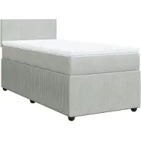 vidaXL Boxspring met matras fluweel lichtgrijs 80x200 cm