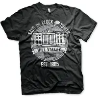 Hybris Back To The Future Heren Tshirt -S- Save The Clock Tower Zwart