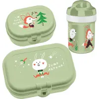 Koziol - Set drinkfles 200 ml en lunchbox HOP ON AT HOME, 3-delig