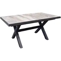 AVH-Collectie Noida uitschuifbare dining tuintafel 163-203x93xH76,5 cm met kruispoot aluminium antraciet