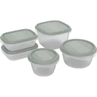 Rotho ELEMENTS Koelkast Bewaardoos Set 5-delig Mistletoe Groen/Transparant