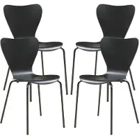 En.casa Eetkamerstoel Essunga 80x48x46 cm set van 4 zwart []