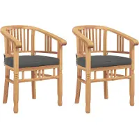 vidaXL Stoelen, 2 stuks, bruin, massief teakhout