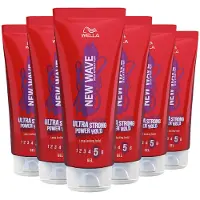 Wella 6x New Wave Ultra Strong Power Hold Haargel 200 ml