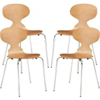 En.casa Eetkamerstoelen Kil set van 4 walnootkleurig en chroom []