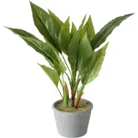 Boltze Plant in potje - 35m - Groen - Kunststof - Monstera - Grijs -
