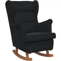 vidaXL Schommelstoel met kussen Zwart 92 x 71 x 100 cm Multiplex