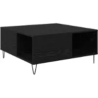 vidaXL Salontafel Zwart Eiken 80 x 80 x 36,5 cm Bewerkt hout