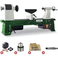 Holzstar Pack houtdraaibank 355x510mm + klauwplaat 4 bekken dia. 100mm + 8 dlg draaibeitels + boorkop + boorkopstaart DB510 VARIO PACK