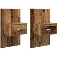 vidaXL Nachtkastje 2 st Oudhout 50 x 32,5 x 80cm Bewerkt hout