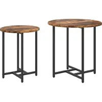 vidaXL Bijzettafelset 2 st Gerookt Eiken en Zwart 50 x 50 x 50 cm