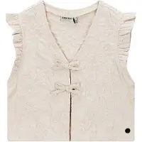 Like Flo denim gilet beige Meisjes Katoen V-hals Bloemen - maat 146/152