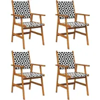 vidaXL Tuinstoelen 4 stuks massief acaciahout