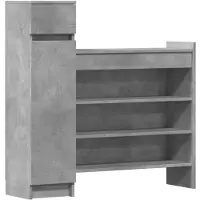 vidaXL Schoenenkast 100,5x28x100 cm bewerkt hout betongrijs