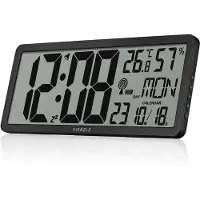KIENZLE Wandklok - - Digitale XXL - Automatische instelling - Temperatuur en luchtvochtigheid - Alarmfunctie