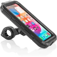 MOJOGEAR waterdichte telefooncase voor fiets & motor - Small - Met Oplaadpoort - Voor Sturen 20-29 mm - Kunststof - Zwart