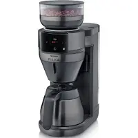 Severin KA 4855, Koffiezetapparaat voor filterkoffie, Geschikt voor koffiebonen en gemalen koffie, Ingebouwde molen, 1520 W, Zwart, RVS
