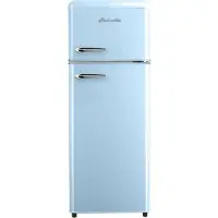 HELVETIA Retro Koelvriescombinatie HRDPER206ELB1 - Lichtblauw - 144 cm Hoog - 4ster Vriezer - Vintage - 206 Liter
