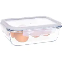 Bahama Vershoudbakje/lunchbox - luchtdicht - met clips - glas - 21 x 16 cm - 1040 ml