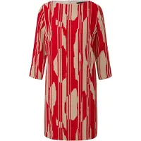Comma Jurk beige / rood