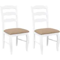 vidaXL Eetkamerstoelen met kussens 2 stuks wit massief hout rubber