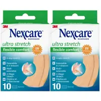 Nexcare 2x Ultra Strech Comfort Flexible Pleisters Band 10 X 6 Cm 10 Stuks