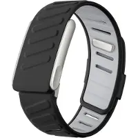 Strap-it Siliconen sport bandje met druksluiting - geschikt voor Whoop MG (zwart/grijs)