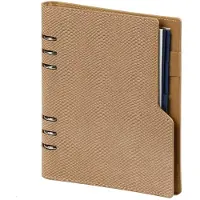 Kalpa 1016-05 hervulbare A5 Ringband Agenda slangenprint bruin 1 week per 2 paginas 2026-2027-2028