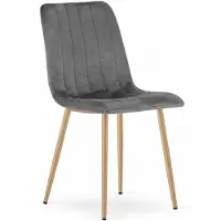 Leobert Chaise - - Lava - Donkergrijs fluweel / Houten poten - 45 x 55 x 86 cm