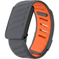Strap-it Siliconen sport bandje met druksluiting - geschikt voor de Whoop 4.0 (donkergrijs/oranje)
