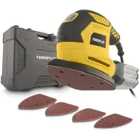 Powerplus elektrische handpalmschuurmachine POWX04810 - 220 W Multischuurmachine - 15 schuurbladen, stofopvangbak, opbergkoffer