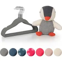 Laleni Fluwelen Kledinghangers Kinderen - Kleerhangers Peuter - Grijs - Set van 50
